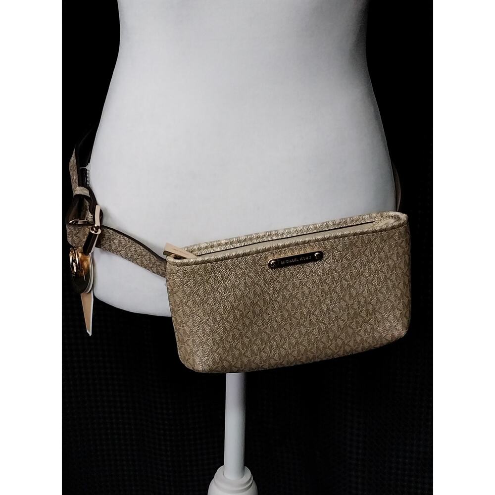 NWT@$88! MICHAEL KORS! FAB GOLD & BLACK MONOGRAM, LOGO, HIP PACK, PURSE, BAG! - Picture 2 of 10